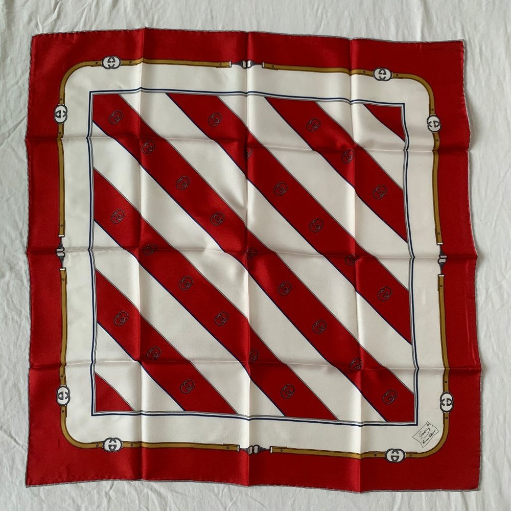 Gucci Vintage Silk Scarf with Original Packaging